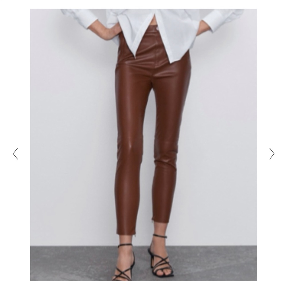 Zara Faux Brown leather leggings